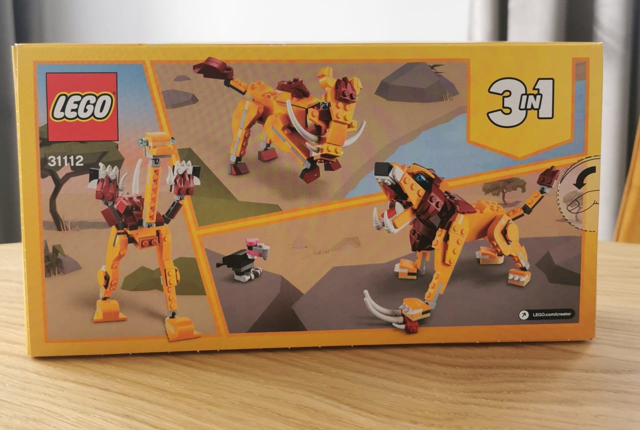 LEGO Creator 31112 3w1 Dziki Lew tył pudełka